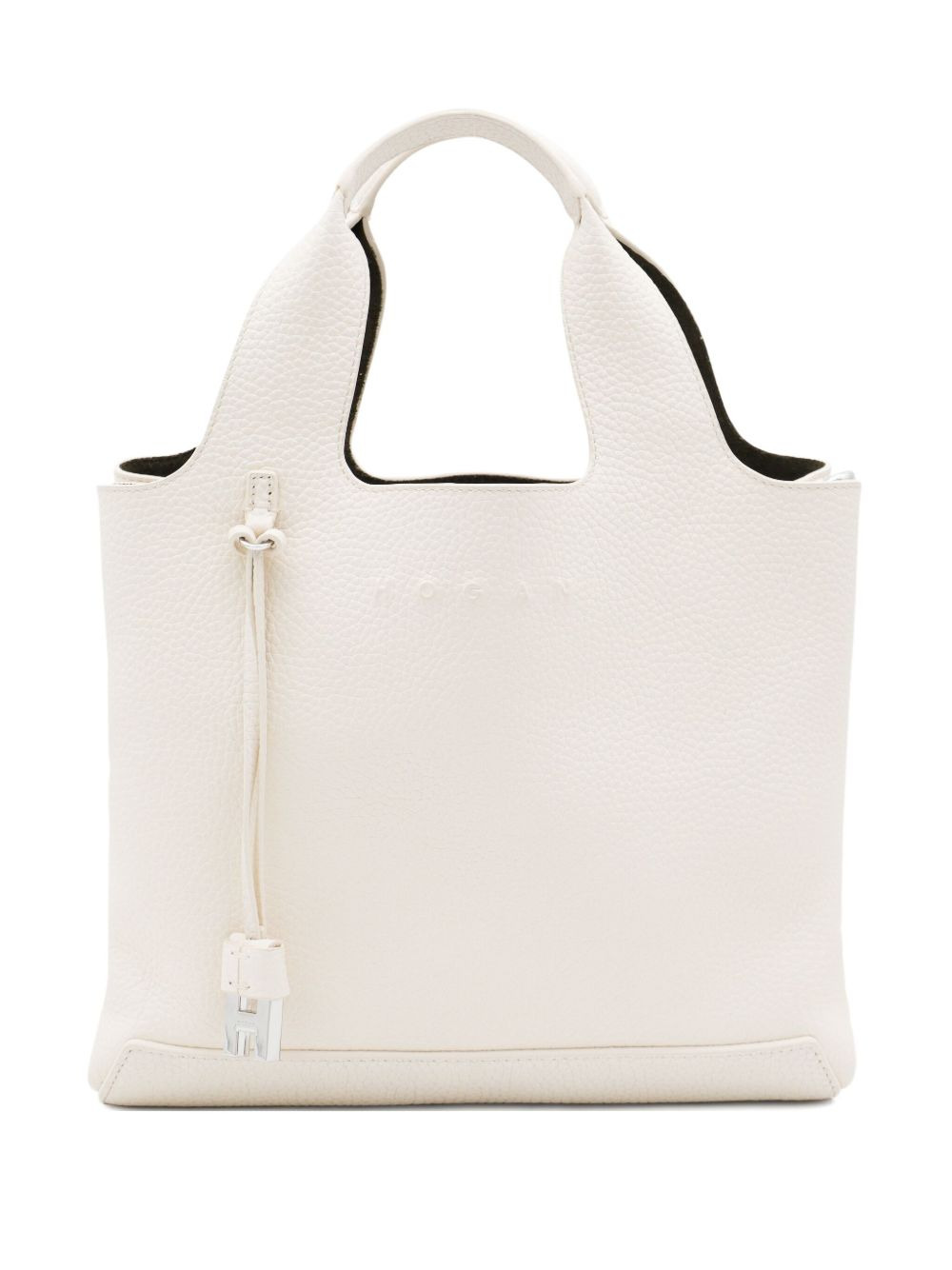 double top-handle leather tote bag - 1