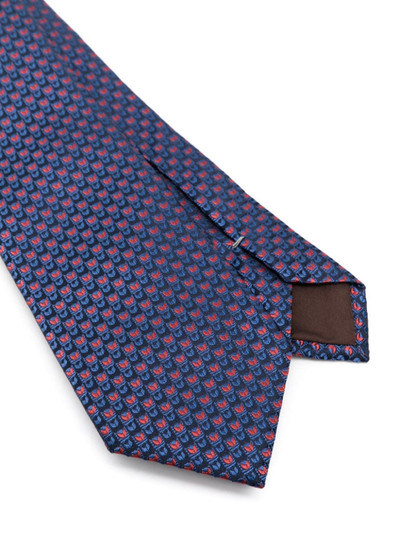 Canali patterned-jacquard silk tie outlook