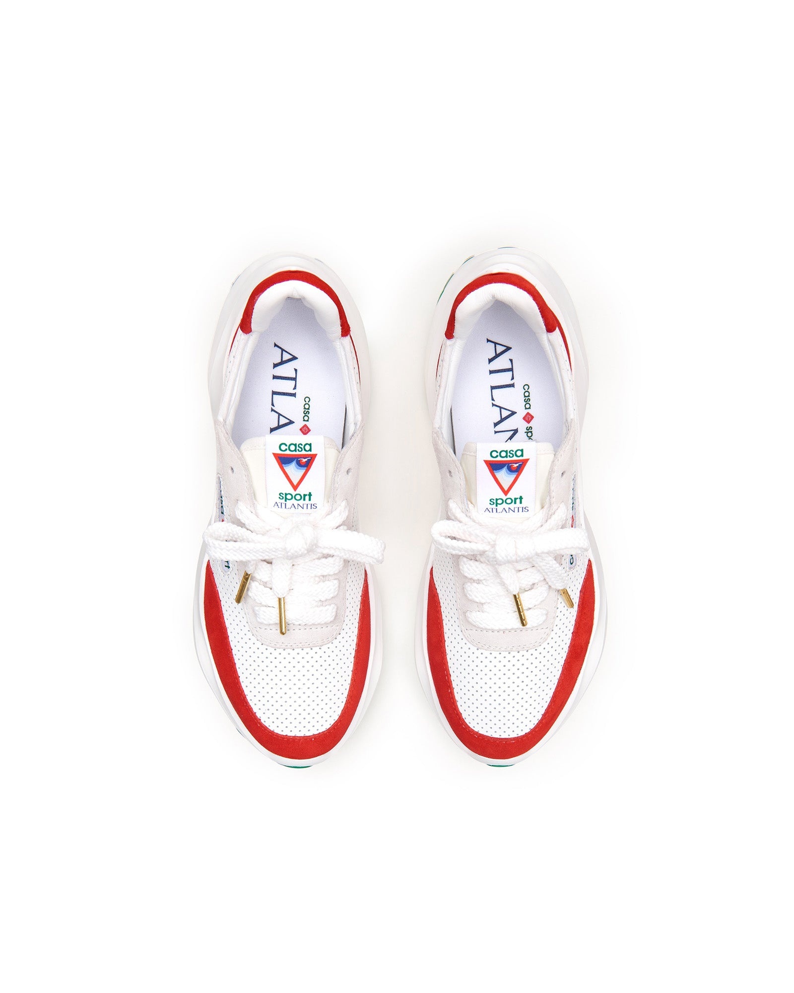 Mens Atlantis White & Red Sneaker - 8