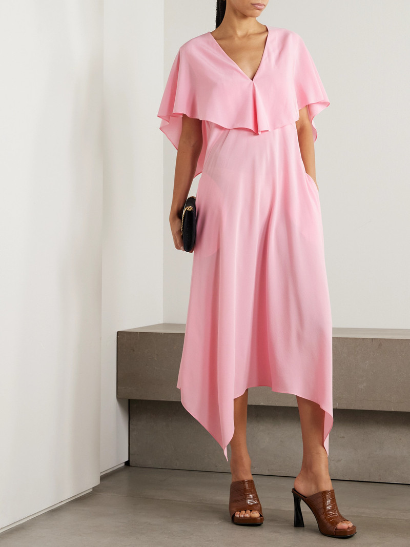 Stella McCartney Asymmetric Draped Silk-crepe Midi Dress outlook