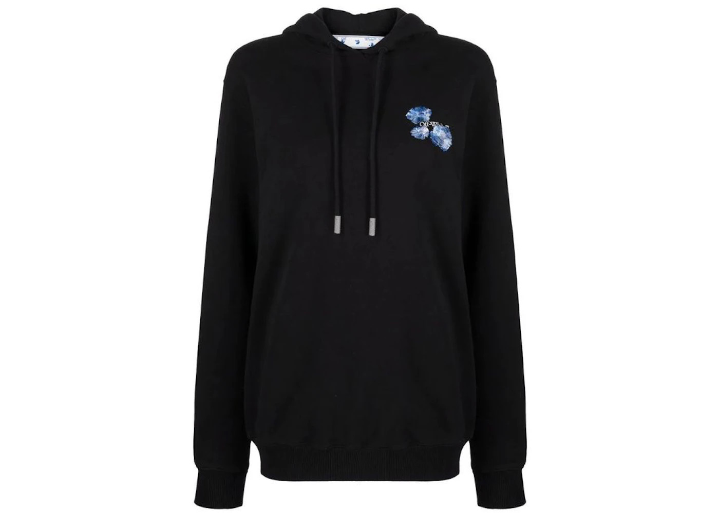 OFF-WHITE Women's Embroidered Floral Arrow Reg Hoodie Black - 2