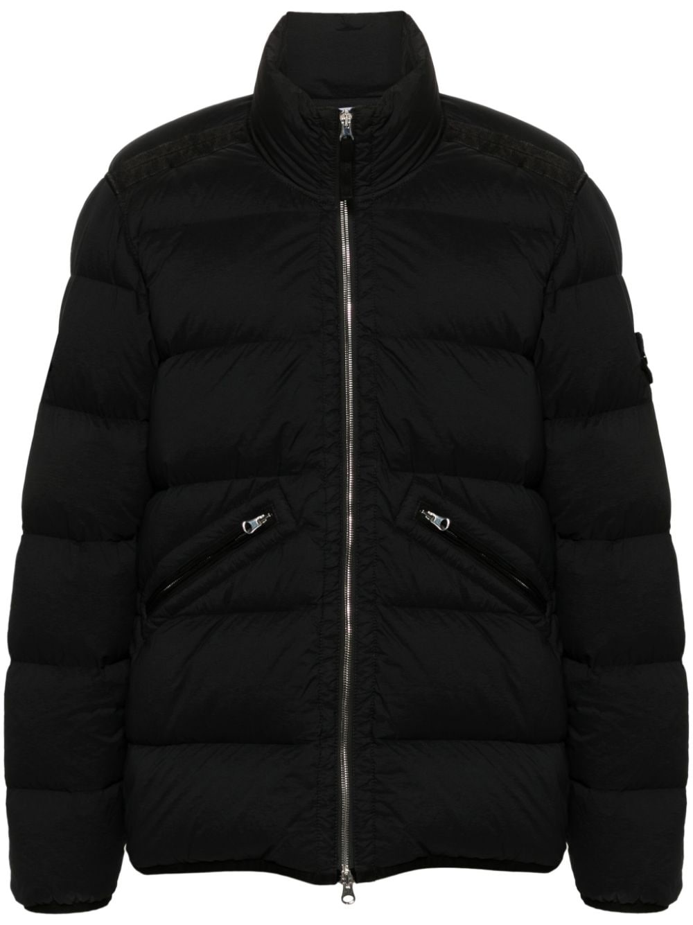 Compass-badge quilted puffer jacket - 1