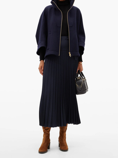 Chloé Knife-pleated crepe midi skirt outlook