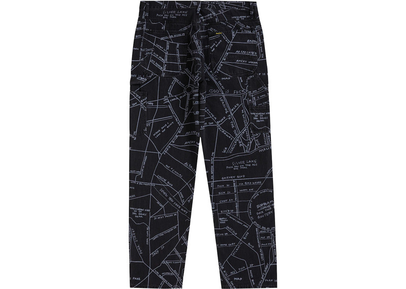 Supreme Supreme Gonz Map Denim Painter Pant Washed Black outlook