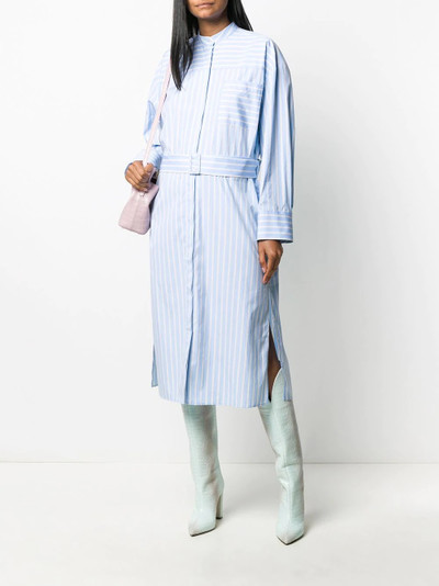 MSGM contrast stripe cotton shirt dress outlook