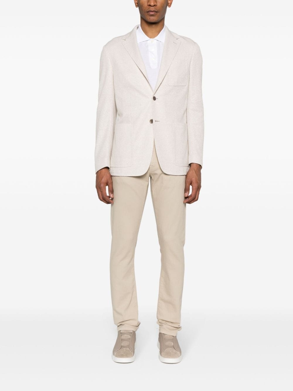 mÃ©lange-effect single-breasted blazer - 2