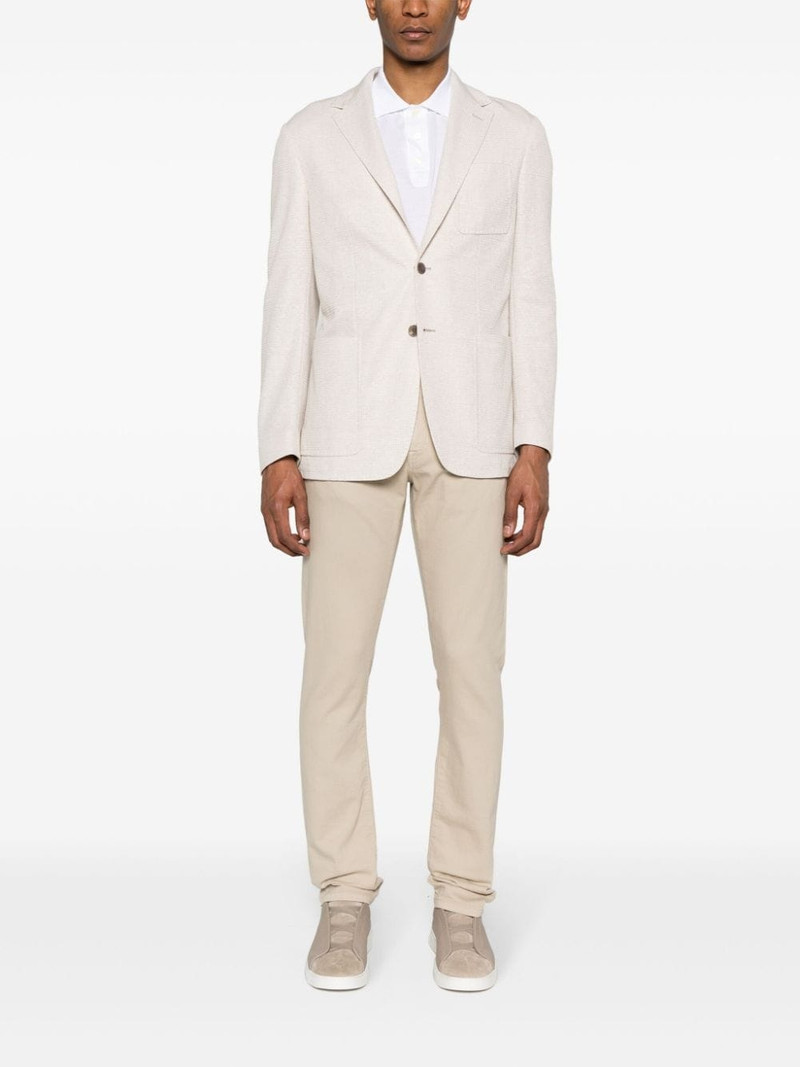 Canali mÃ©lange-effect single-breasted blazer outlook