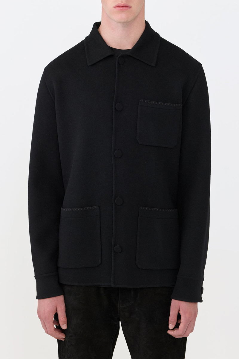 GABRIELA HEARST Ulu Chore Jacket in Black Double Face Recycled Cashmere outlook