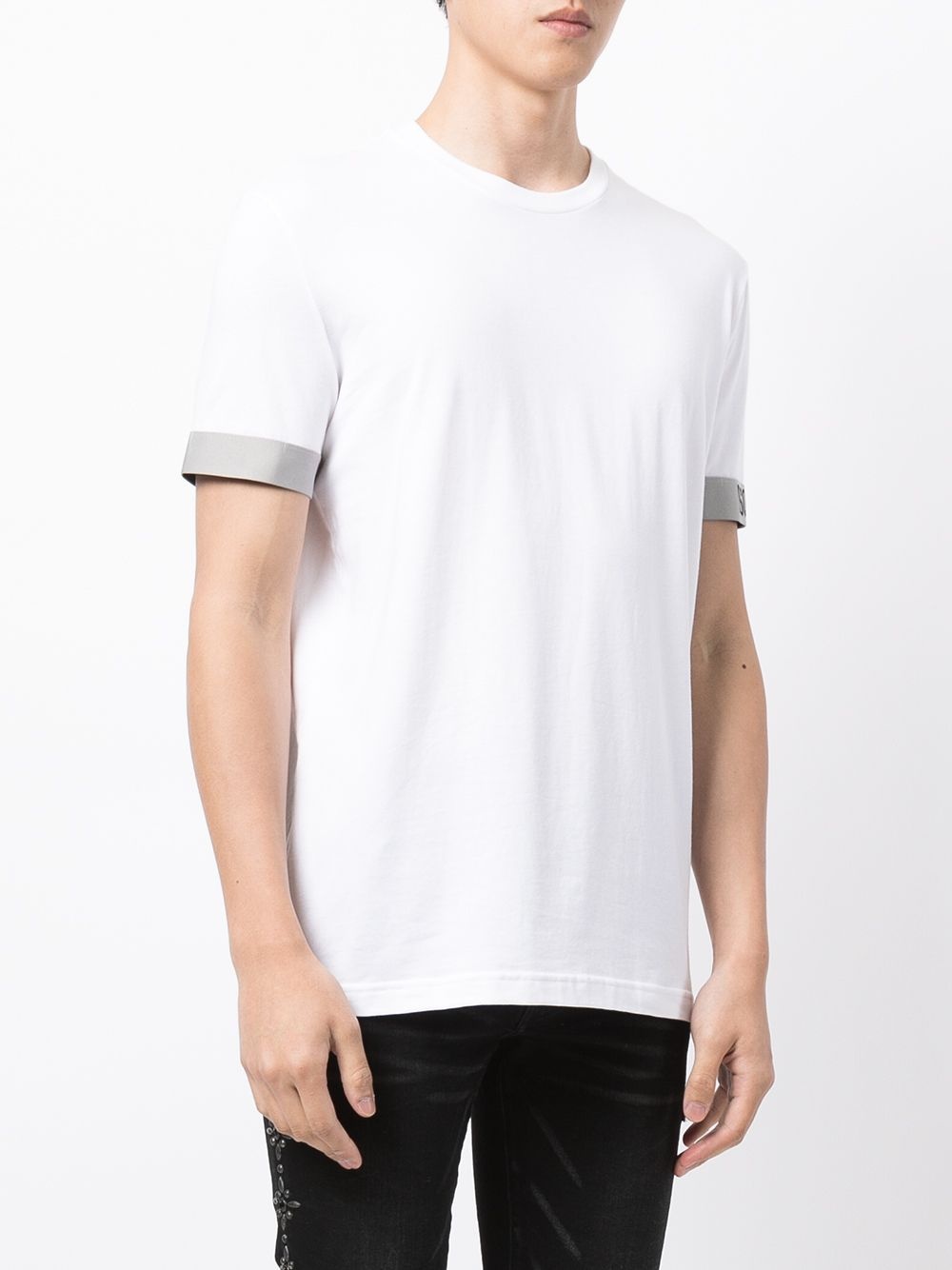 ICON cuff crew-neck T-shirt - 3