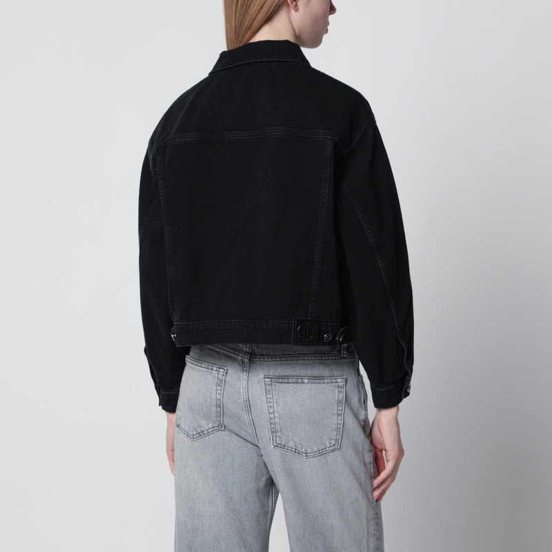Quincy cropped black denim jacket in cotton 3