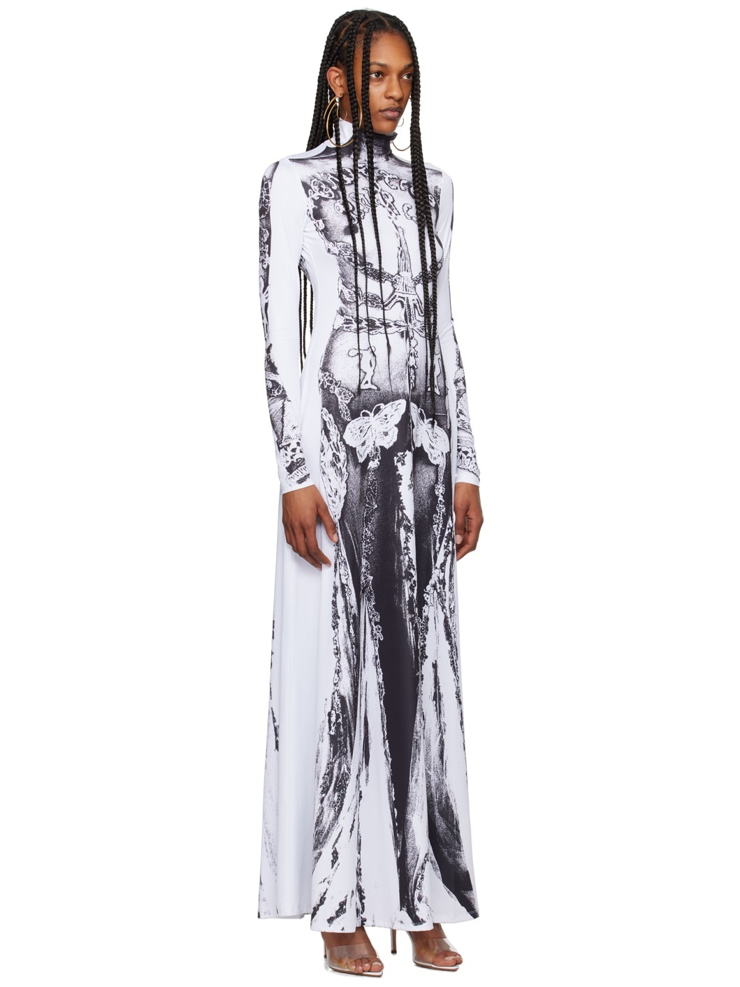 White & Black 'The Gaultier Paris' Maxi Dress - 2
