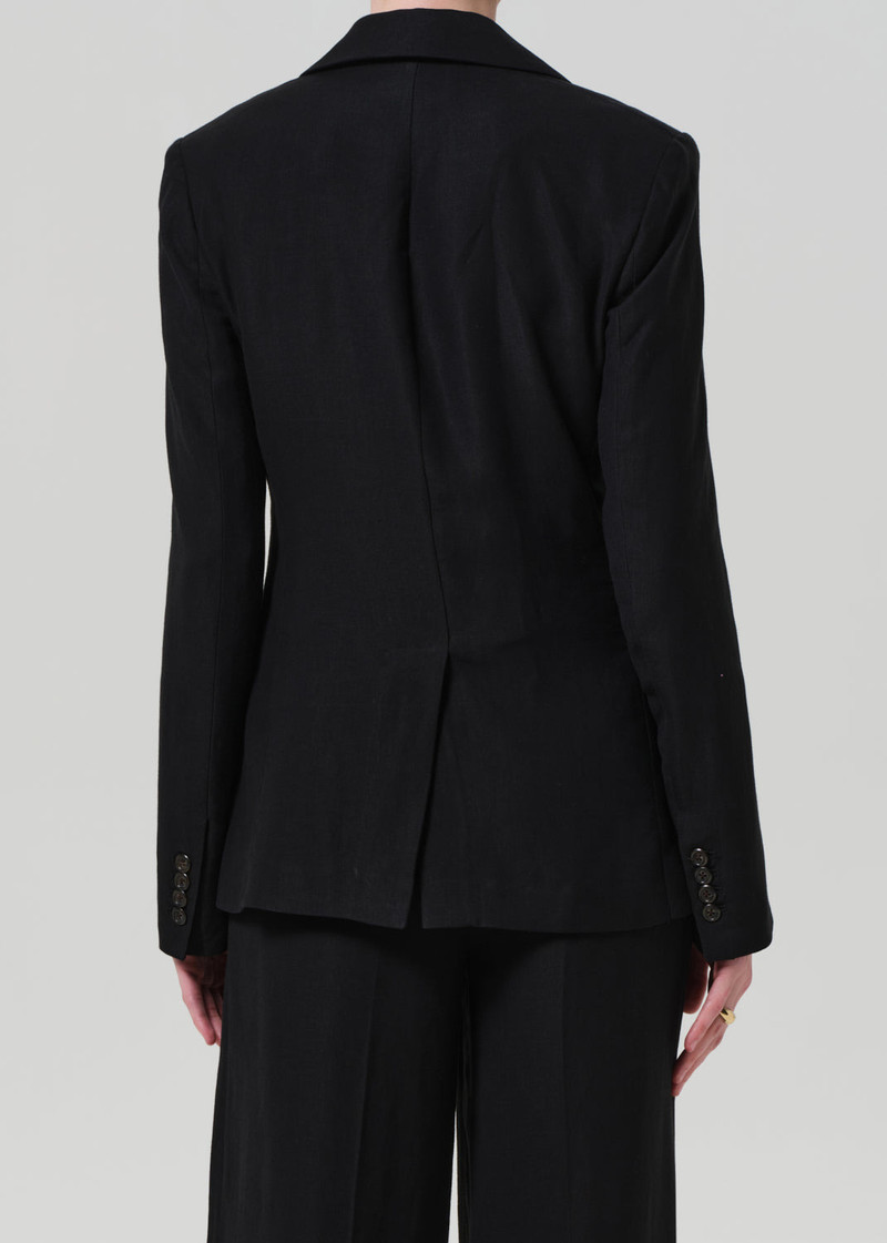 Unlined Weekend Blazer Linen Twill In Black 3