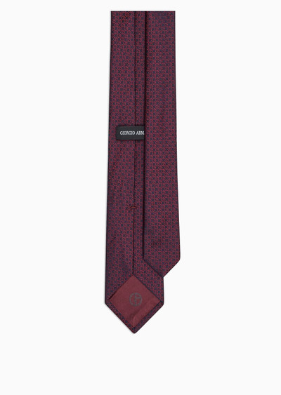 GIORGIO ARMANI Silk tie with jacquard monogram outlook