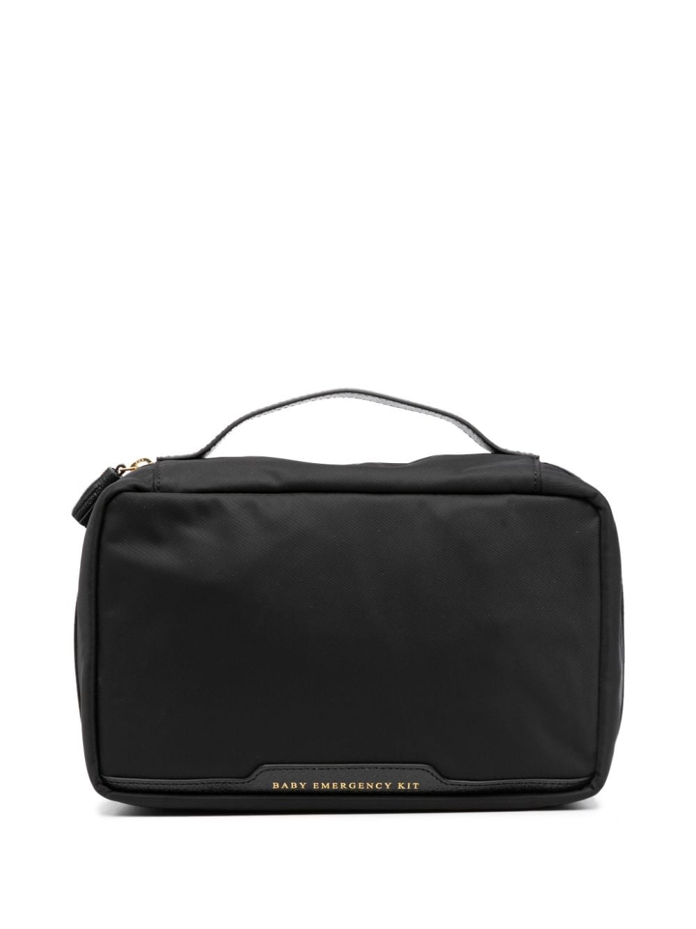 Anya Hindmarch jacquard-logo Leather Makeup Bag - Black