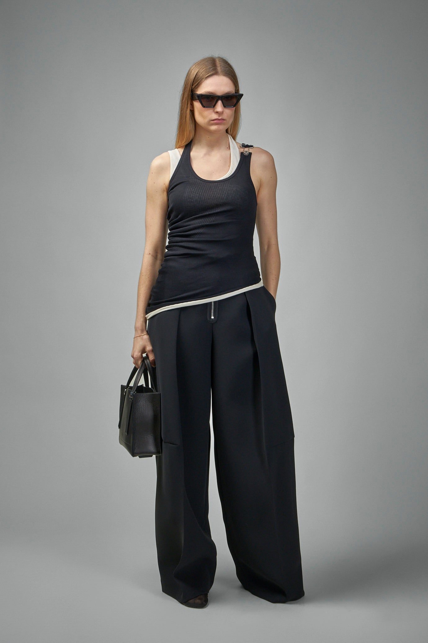 Cotton Ribbed Twisted Double Layer Tank Top - 2