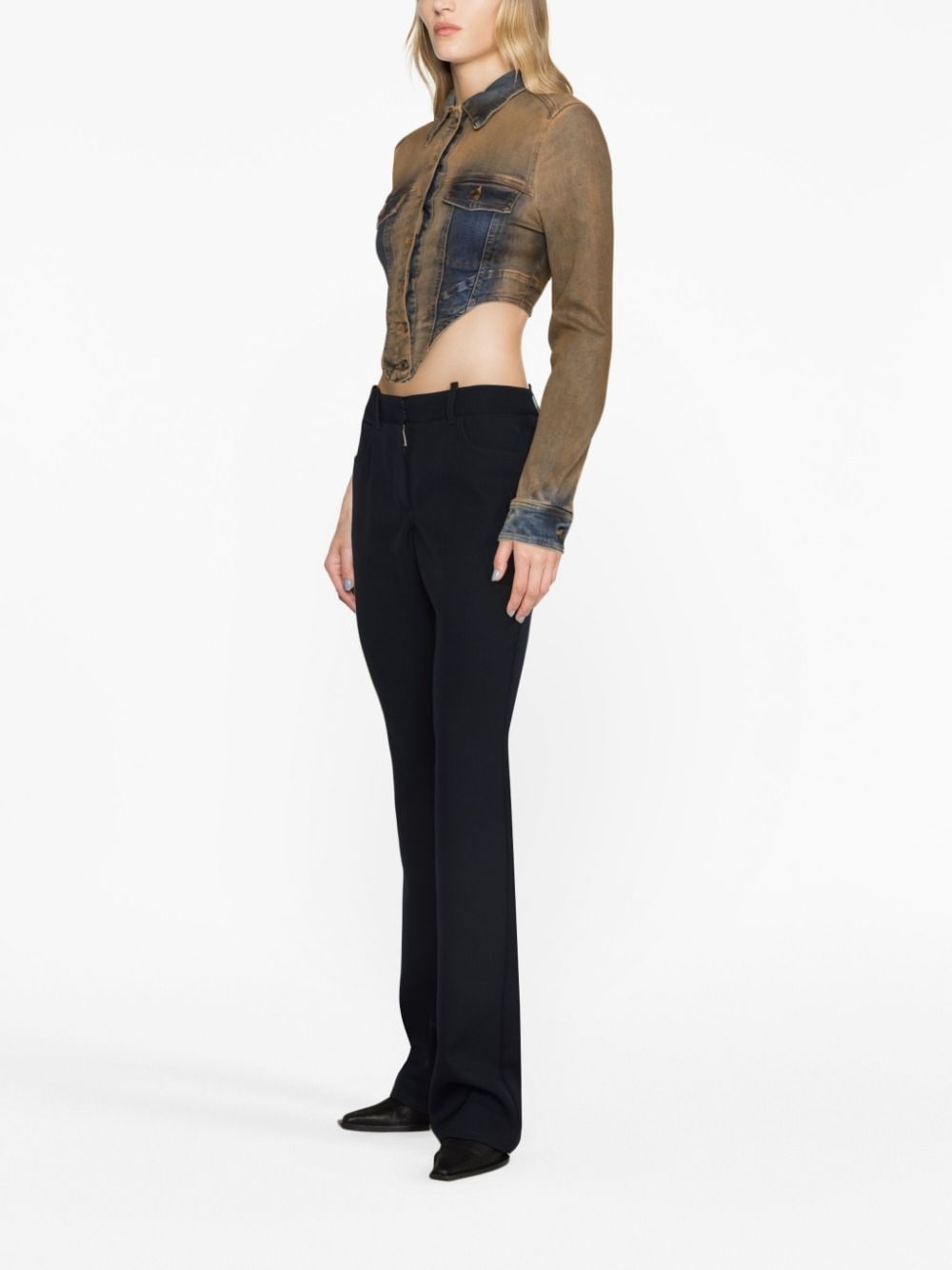 virgin wool flared trousers - 3