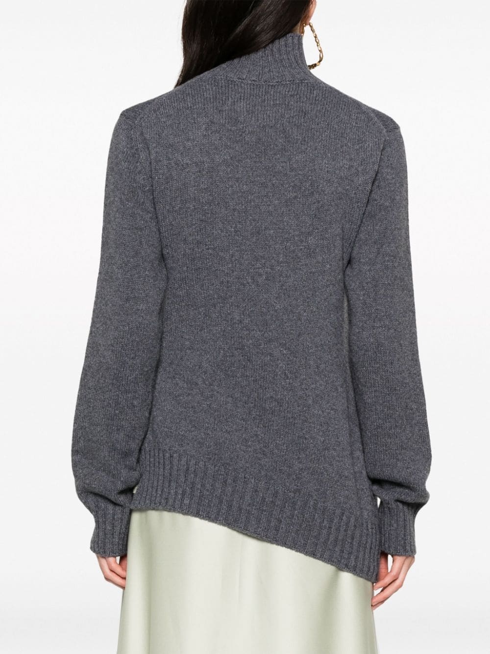 waffle-knit asymmetric jumper - 4