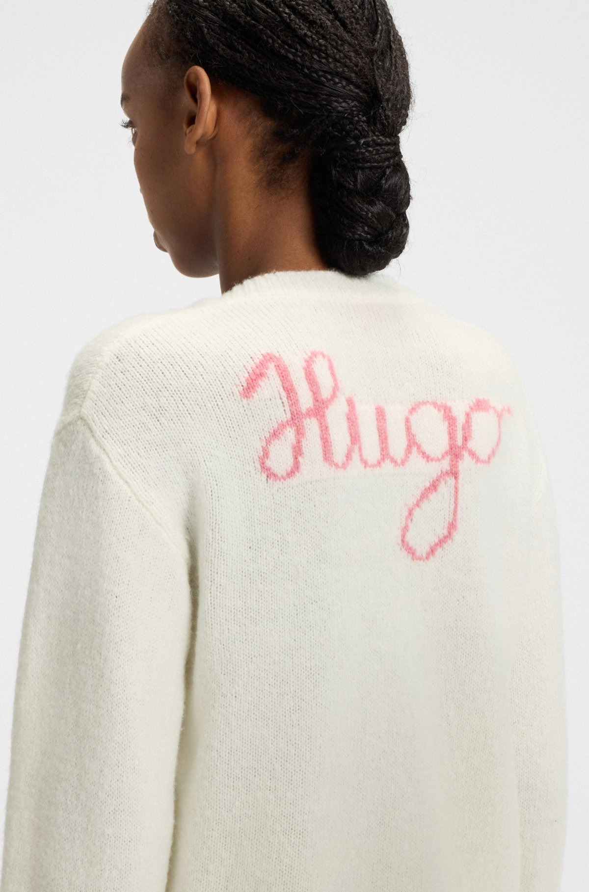 V-NECK SWEATER IN WOOL WITH LOGO DETAIL - 5