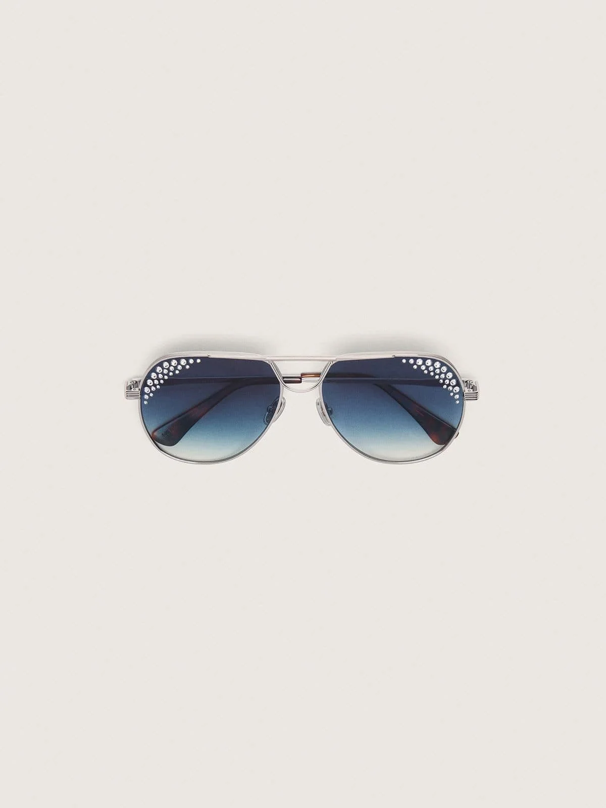 Carter aviator sunglasses with blue lenses and crystals - 1