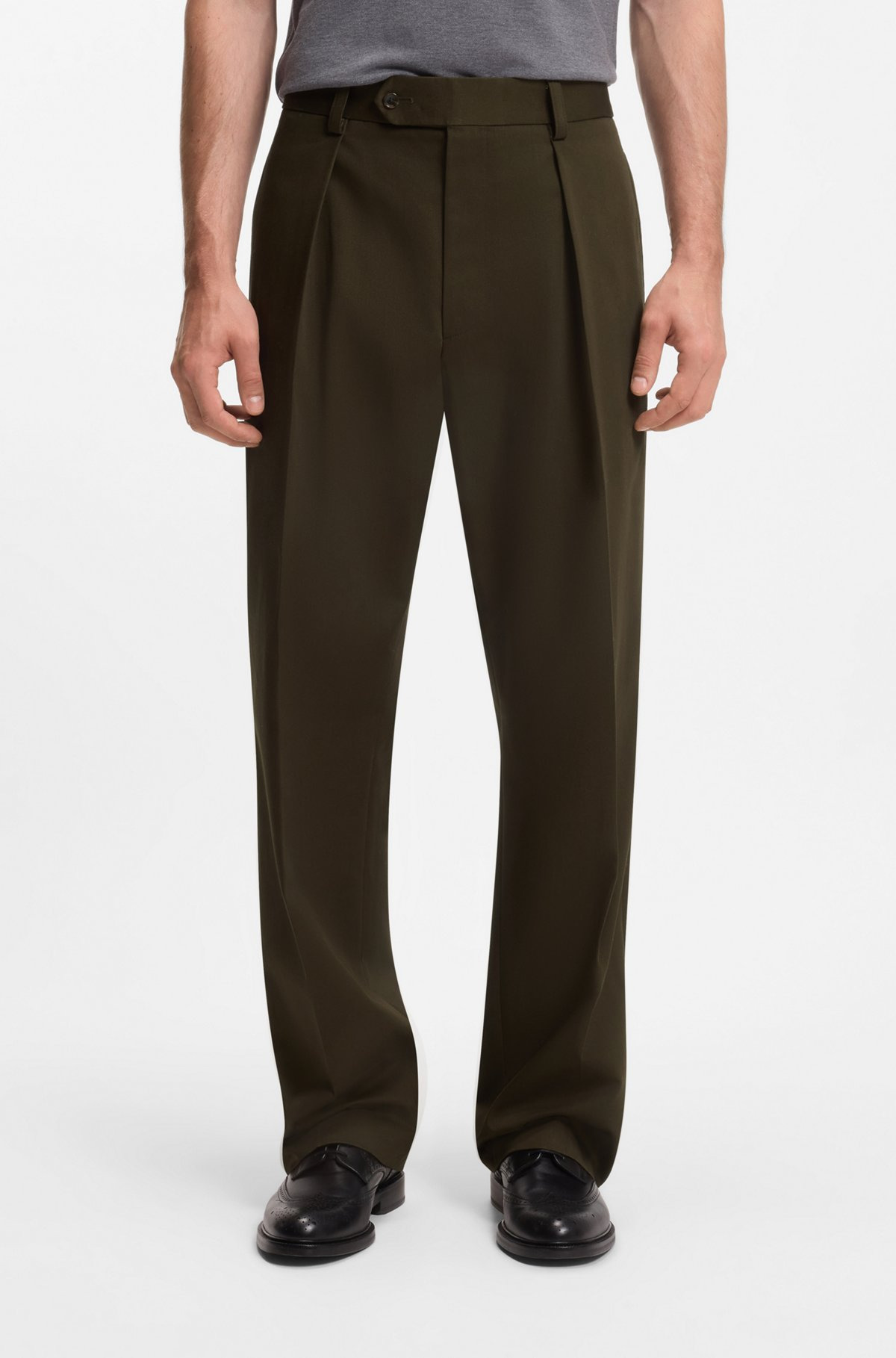 BECKHAM X BOSS MICRO-PATTERNED TROUSERS IN COTTON - 2