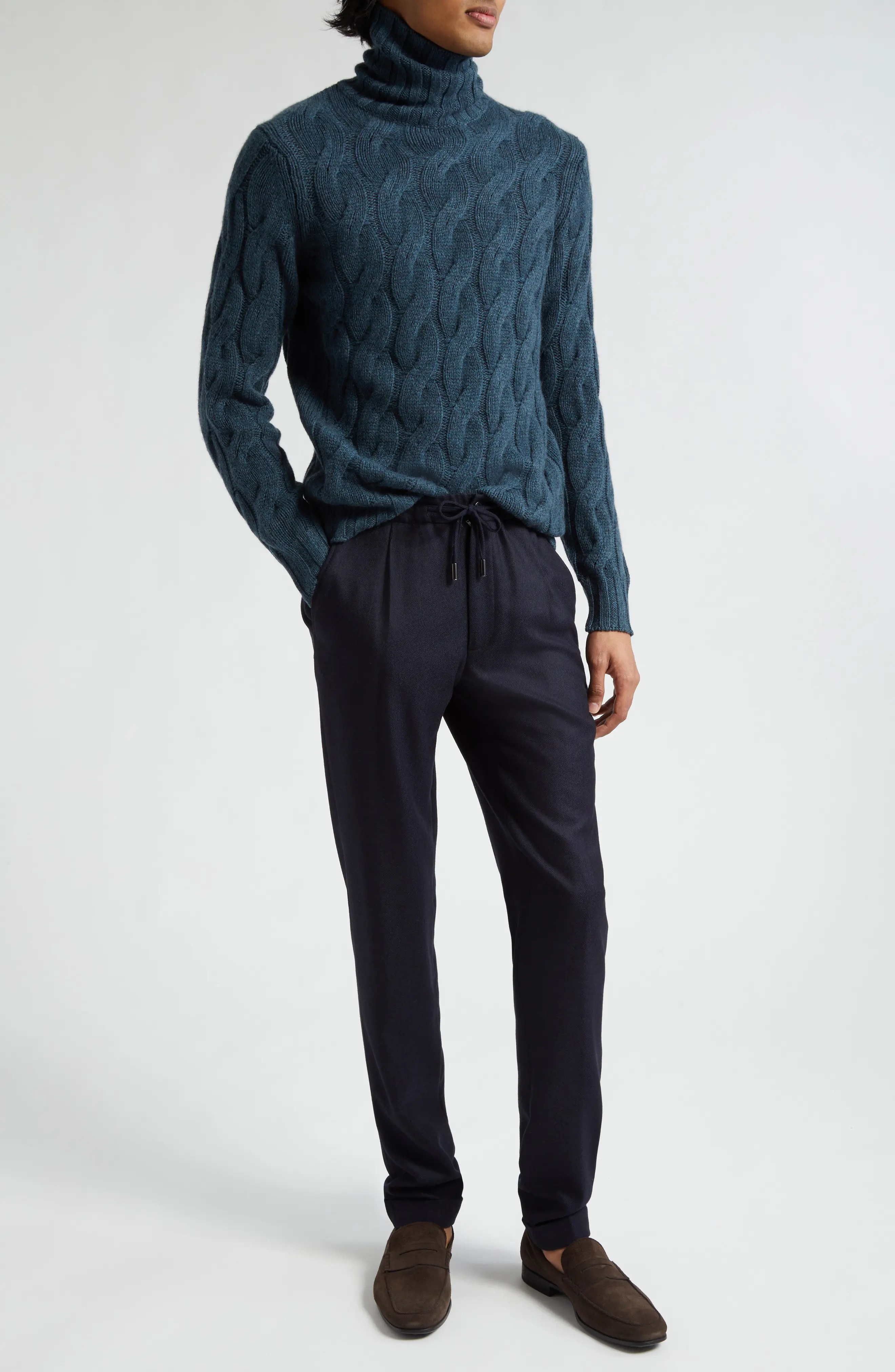 Casual Wool & Cashmere Twill Pants - 2