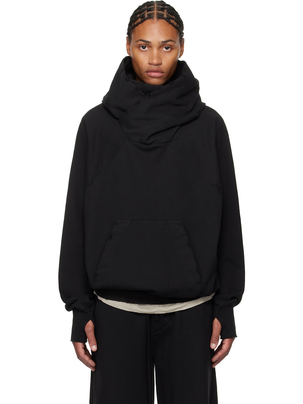 Black Cotton Heavy Hoodie - 1