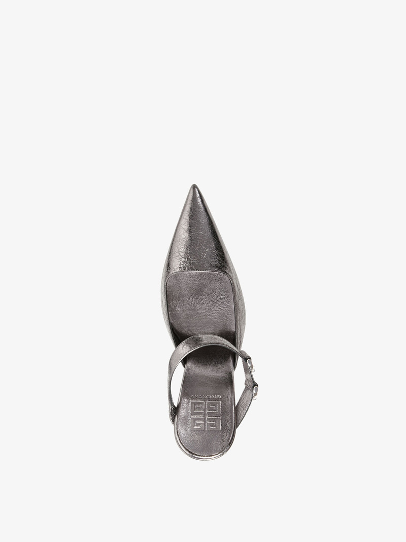 VOYOU SLINGBACKS IN LAMINATED LEATHER 5