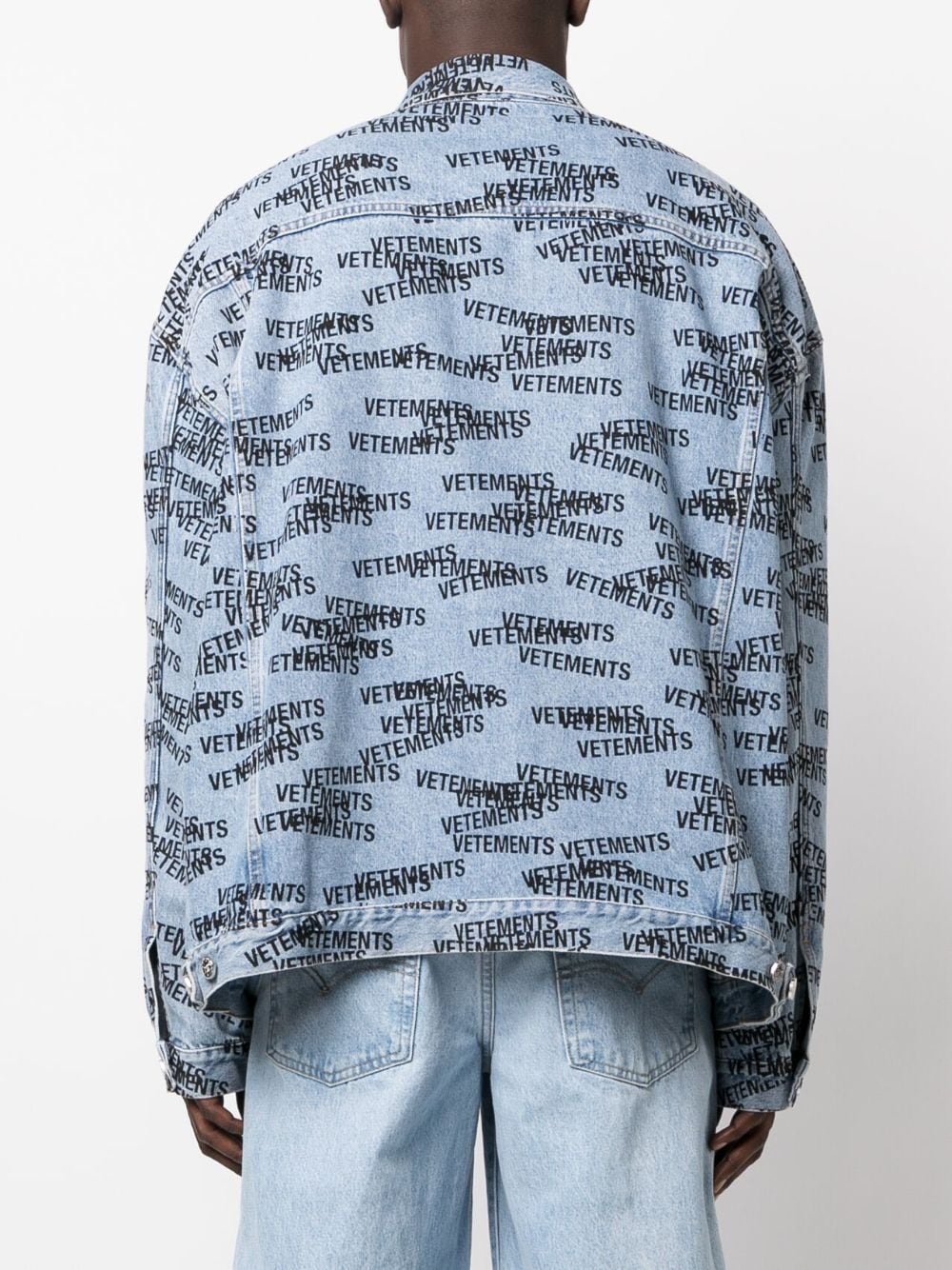 logo-print denim jacket - 4