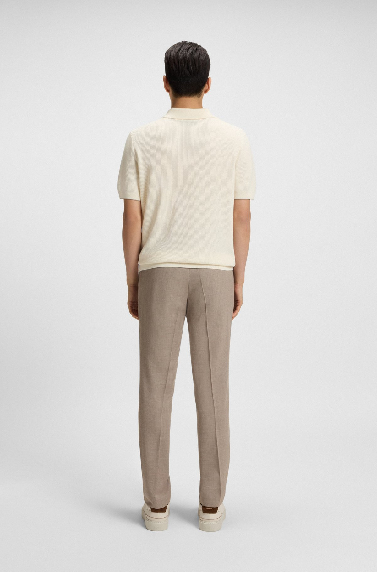 KNIT POLO SWEATER IN SILK AND COTTON - 5