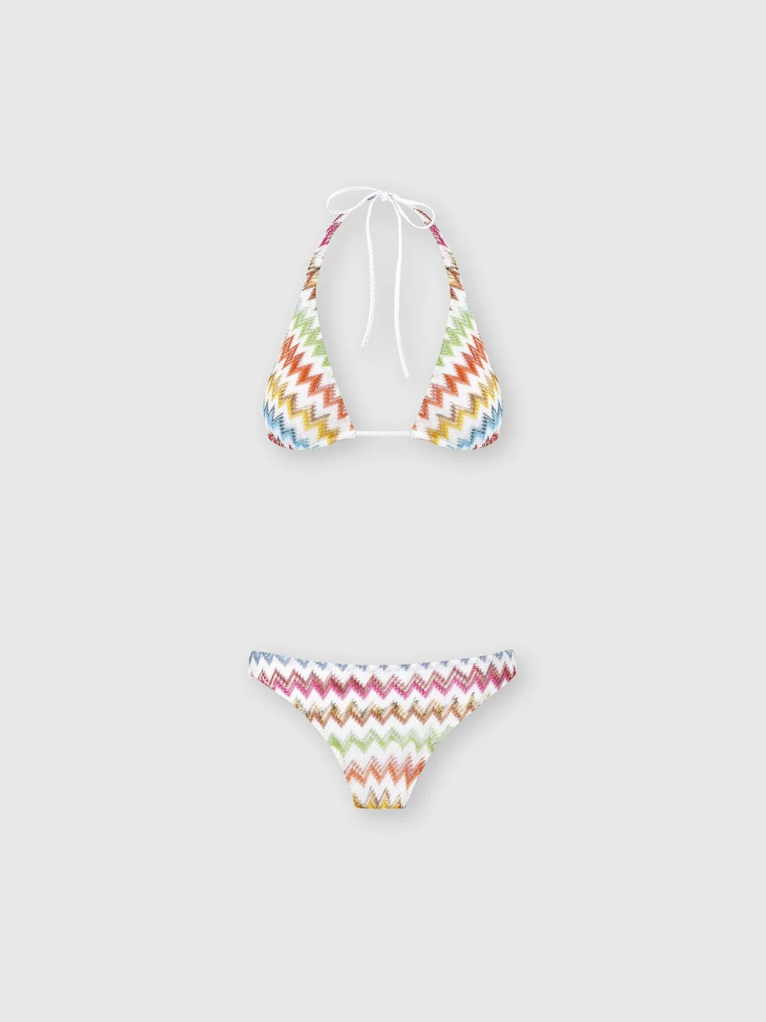 Bikini in lamé viscose with micro zigzag pattern - 1