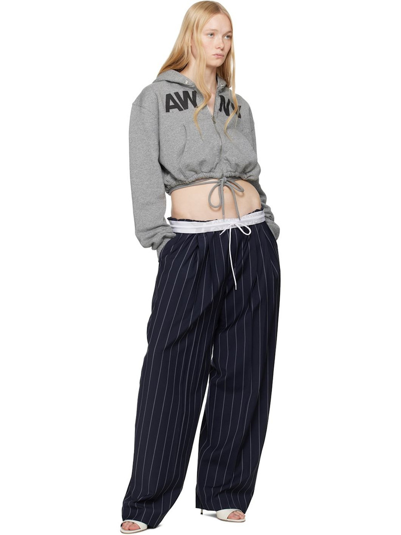 alexanderwang.t Gray Graphic Deconstructed Wrap Hoodie outlook