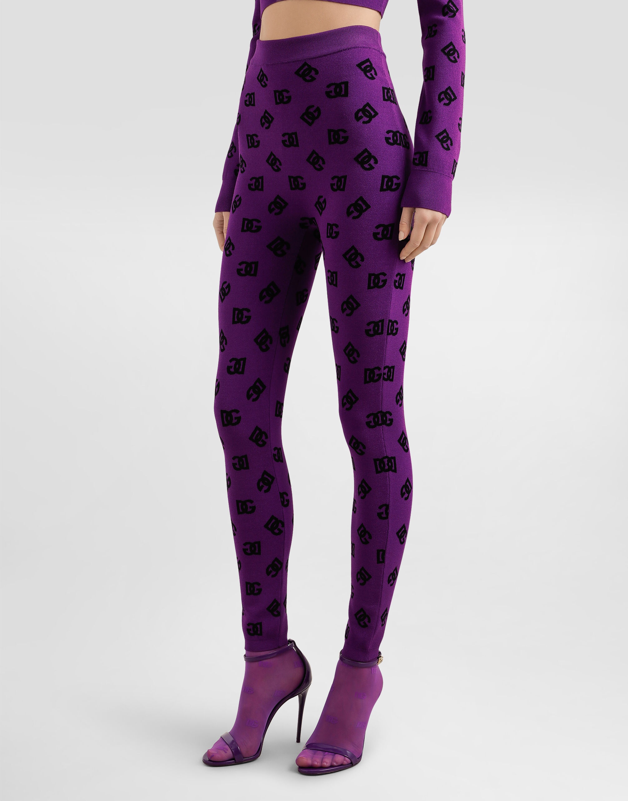 Printed jacquard leggings - 4