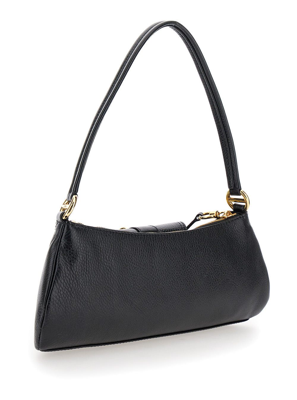 Chloé Women 'The 99' Black Shoulder Bag With Padlock In Hammered Leather Woman - 3