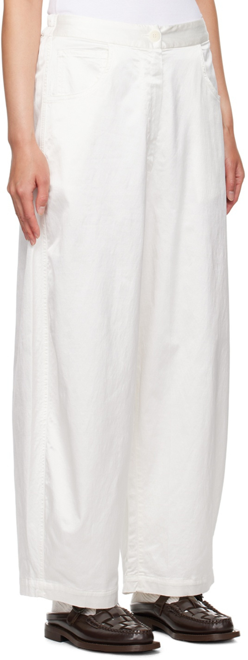 CORDERA White Curved Trousers outlook