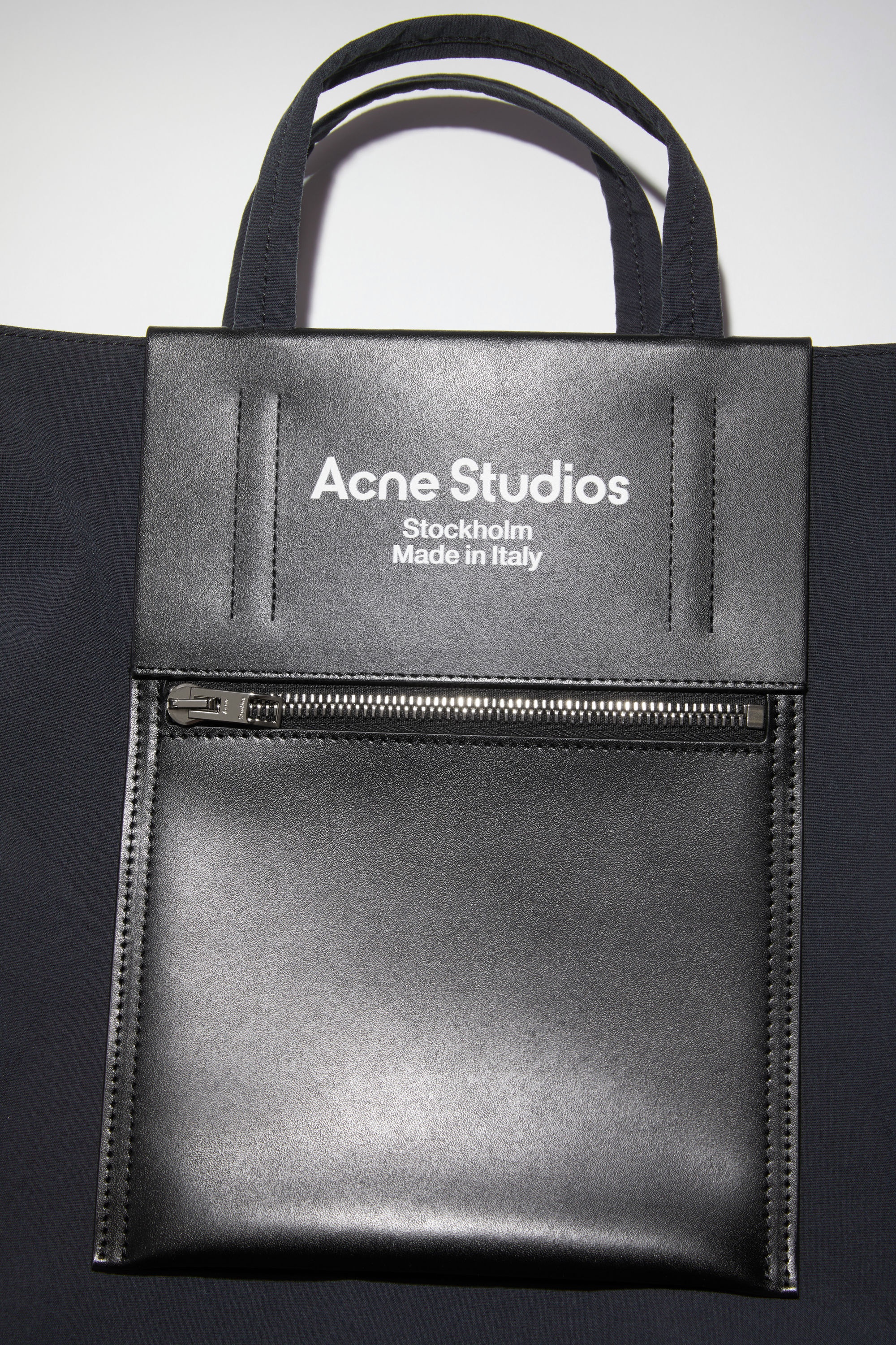 Papery nylon tote bag - Black/Black - 6