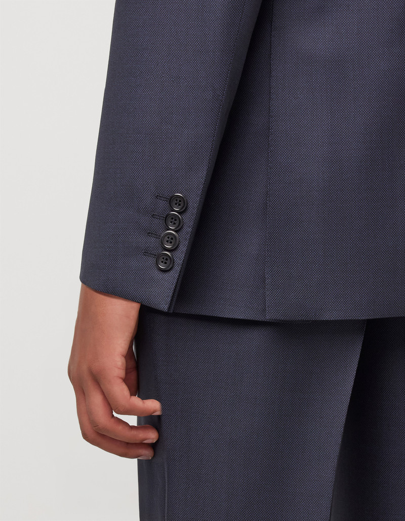 NAVY BLUE PURE WOOL SUIT WITH SINGLE-BREASTED TWO-BUTTON JACKET 5