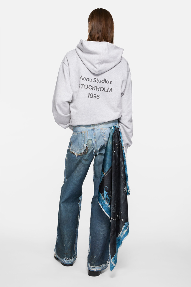 Acne Studios Printed silk scarf - Black/blue outlook