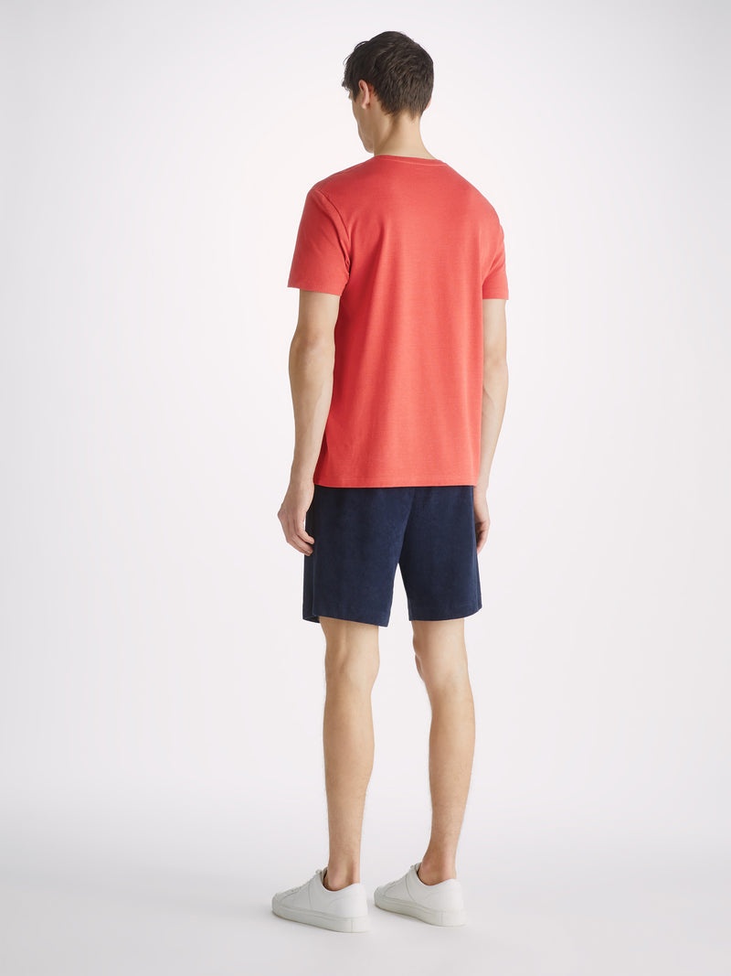 Men's T-Shirt Ramsay Pique Cotton Tencel Red - 4