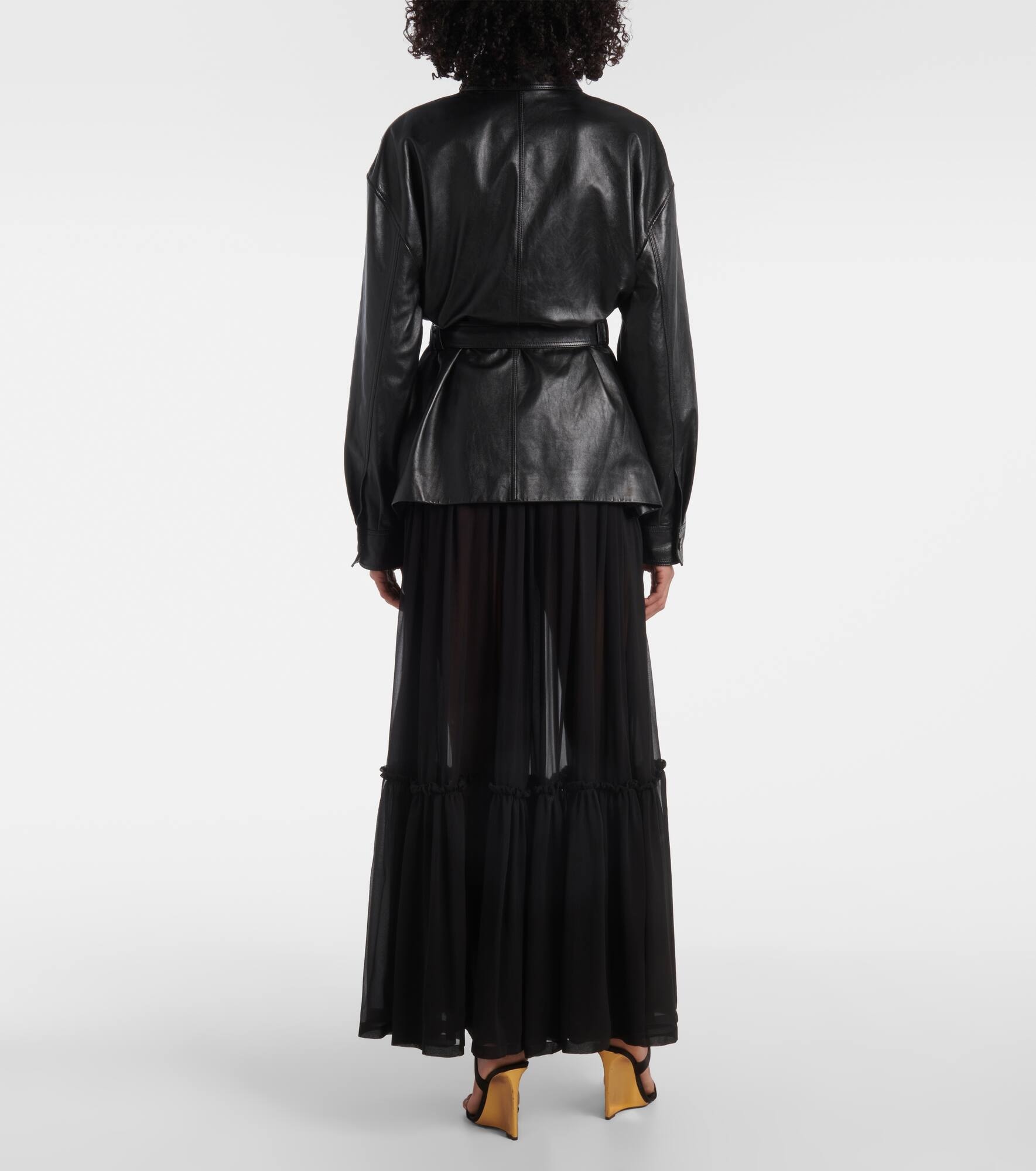 Saharienne belted leather jacket - 3