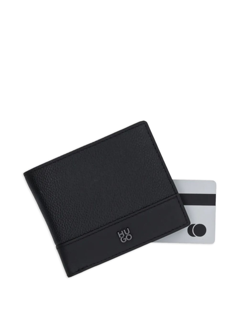 logo-plaque leather wallet - 4