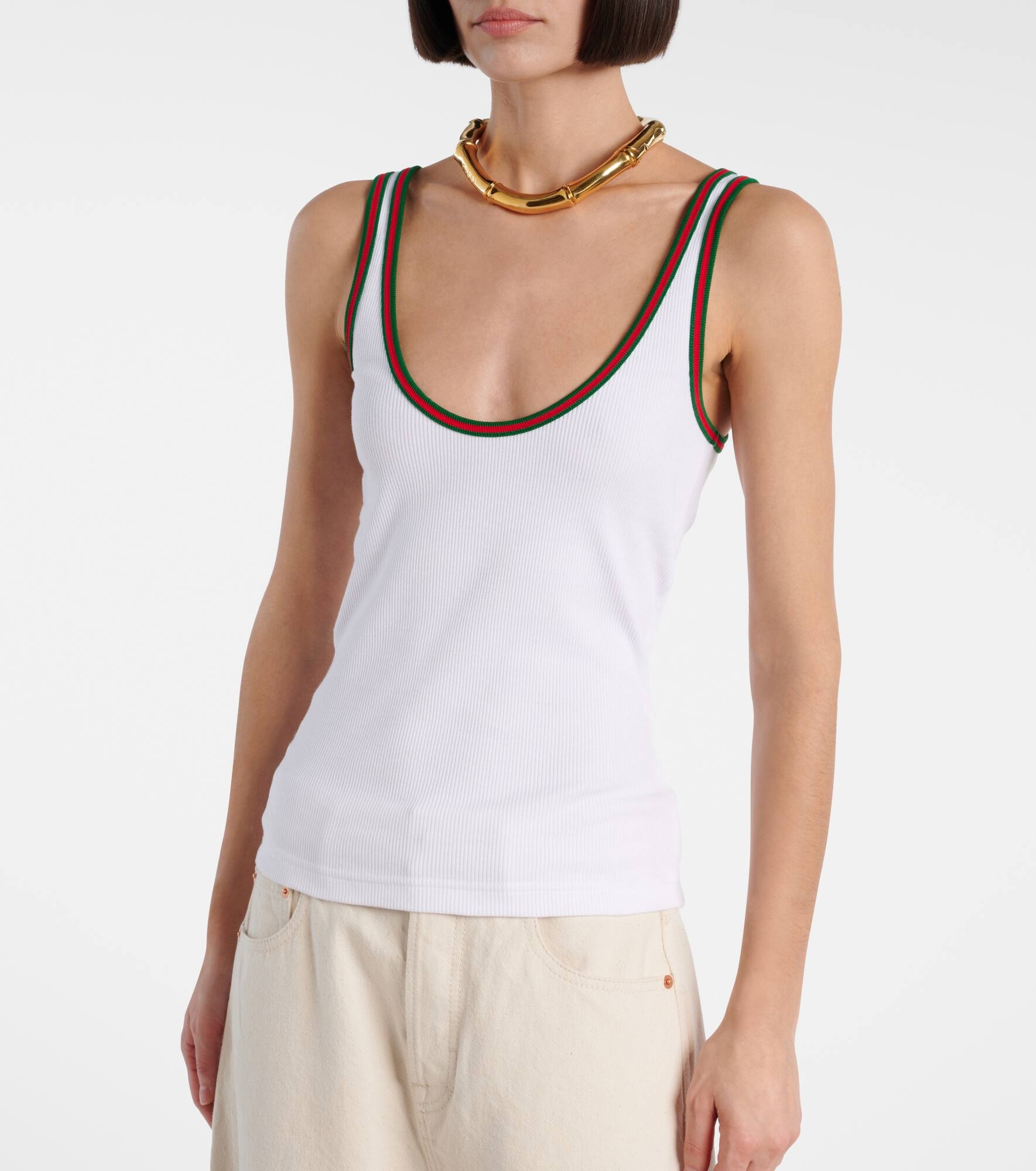 Ribbed-knit cotton tank top - 5