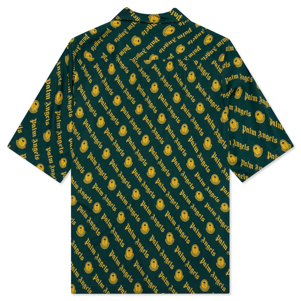 MONCLER X PALM ANGELS LOGO PRINT SHIRT - DARK GREEN - 2