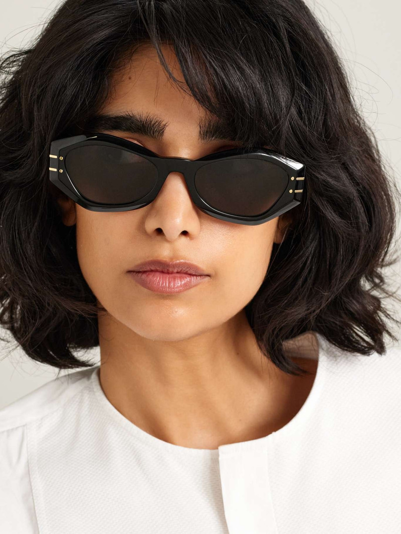 Dior DiorSignature B1U cat-eye acetate sunglasses Black outlook