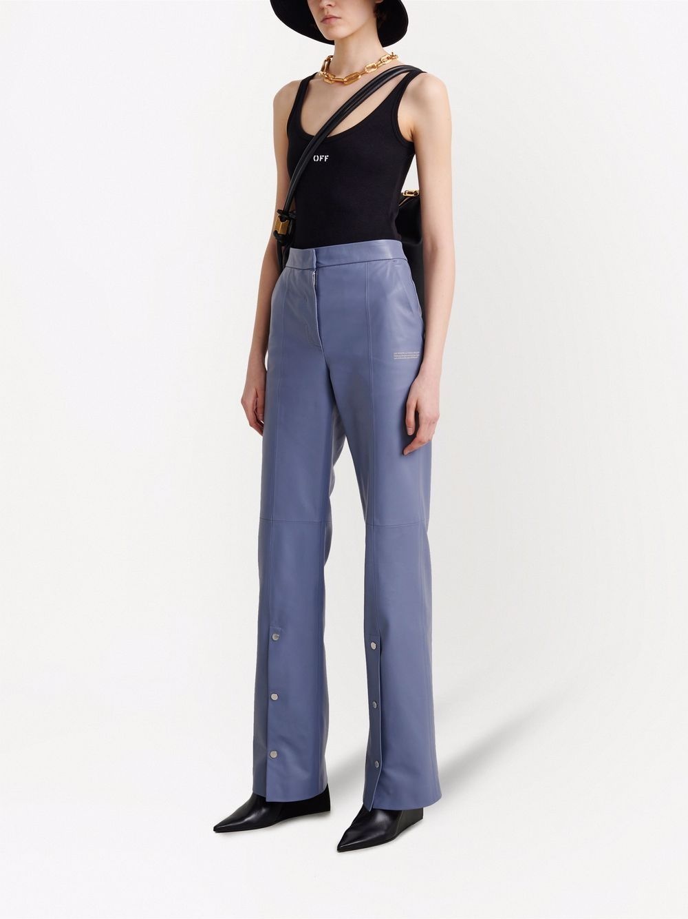 snap split flared trousers - 3