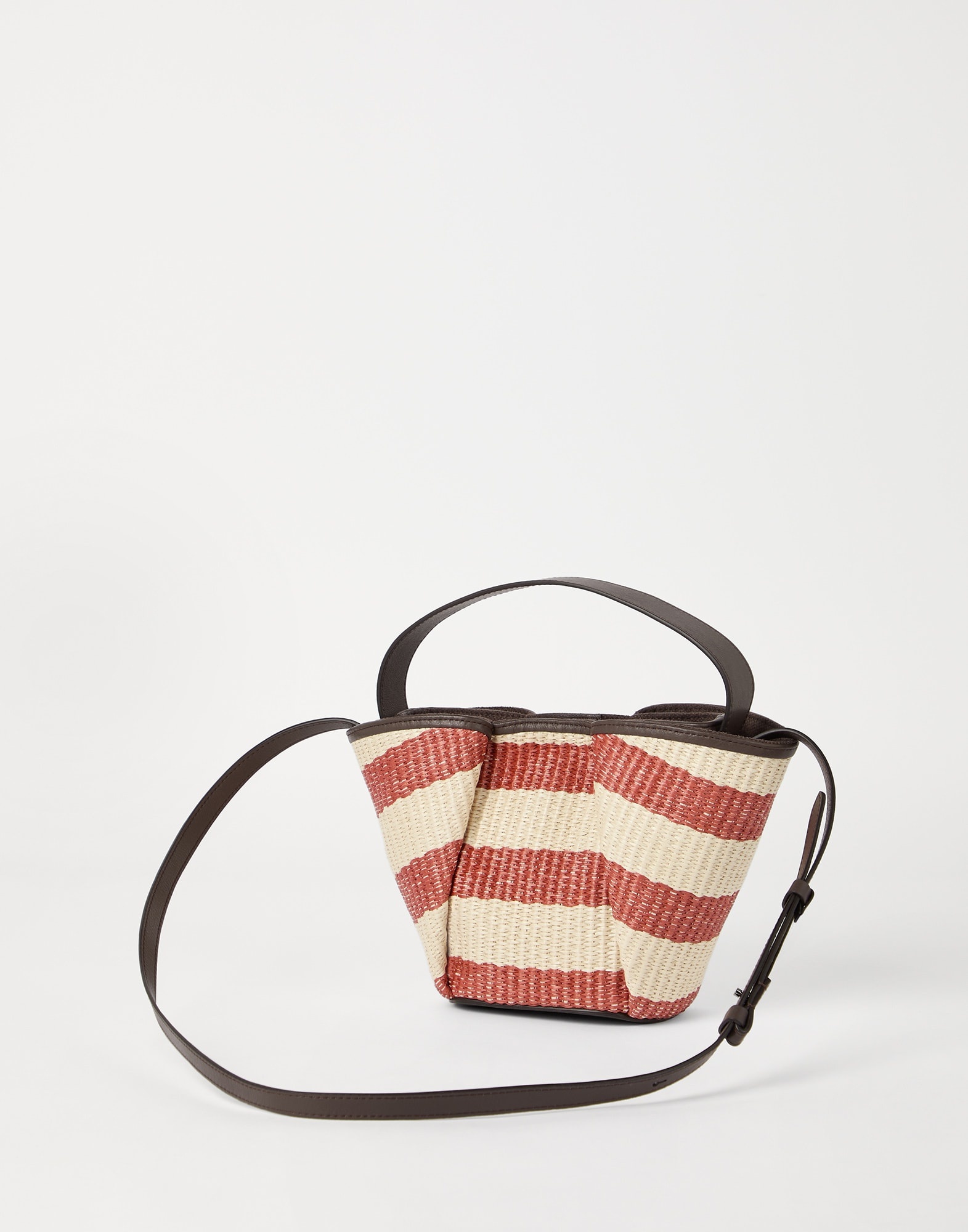 Marina shopper bag in striped techno cotton raffia - 2