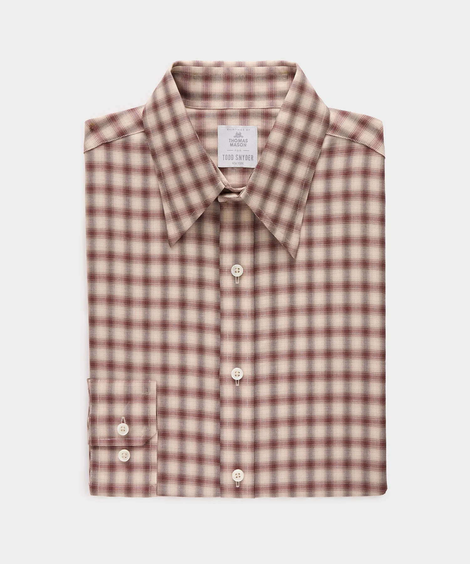 Lightweight Flannel Long Point Collar Dress Shirt - 1