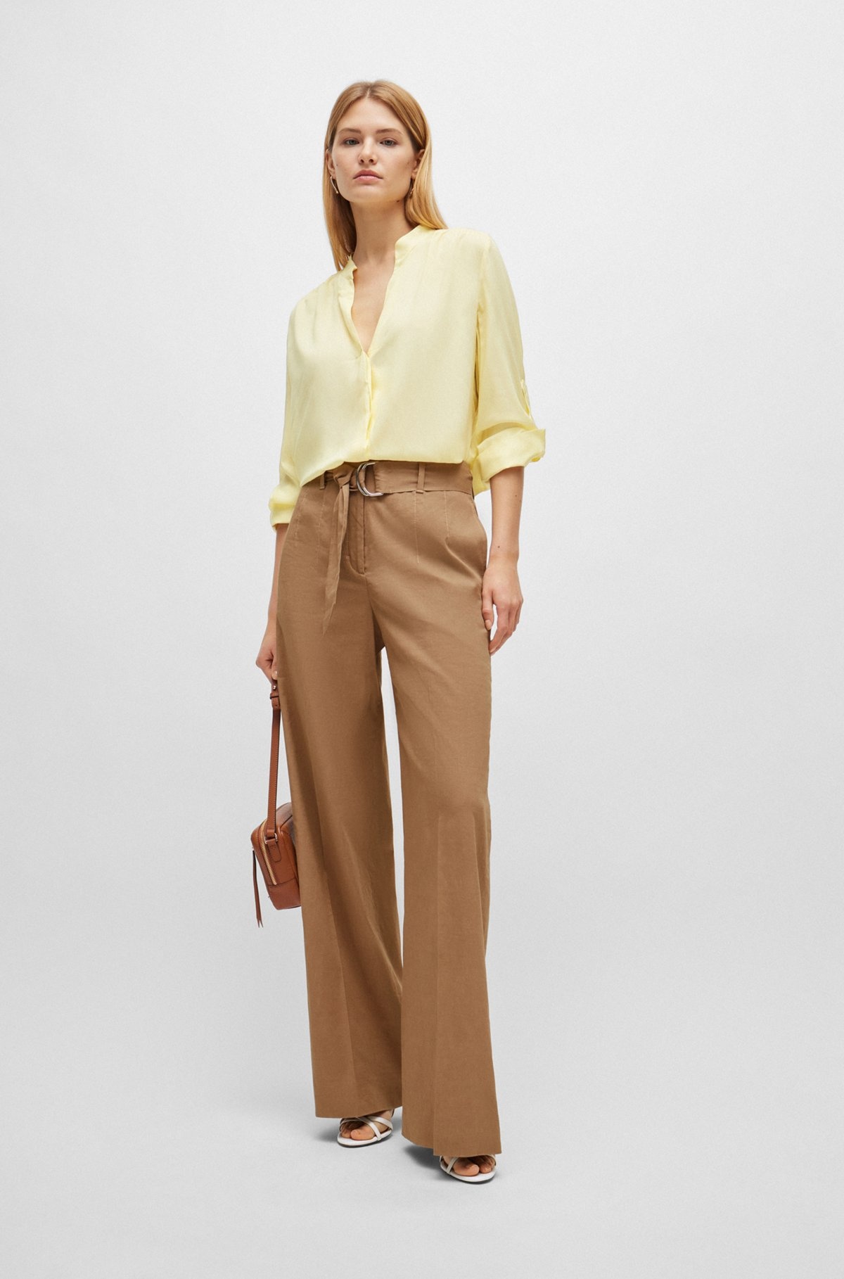 RELAXED-FIT TROUSERS IN A LINEN BLEND - 3