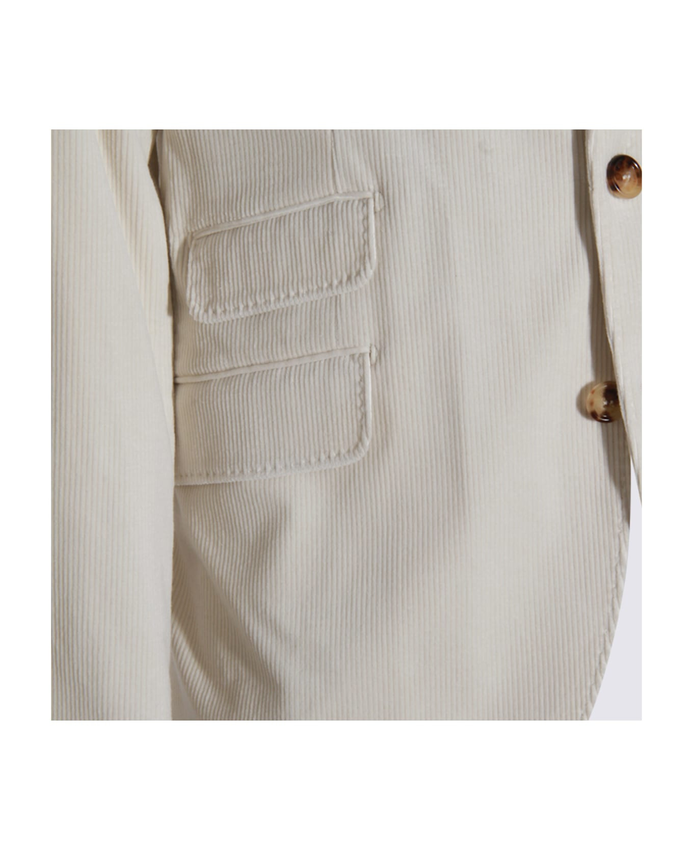 White Cotton Blazer - 4