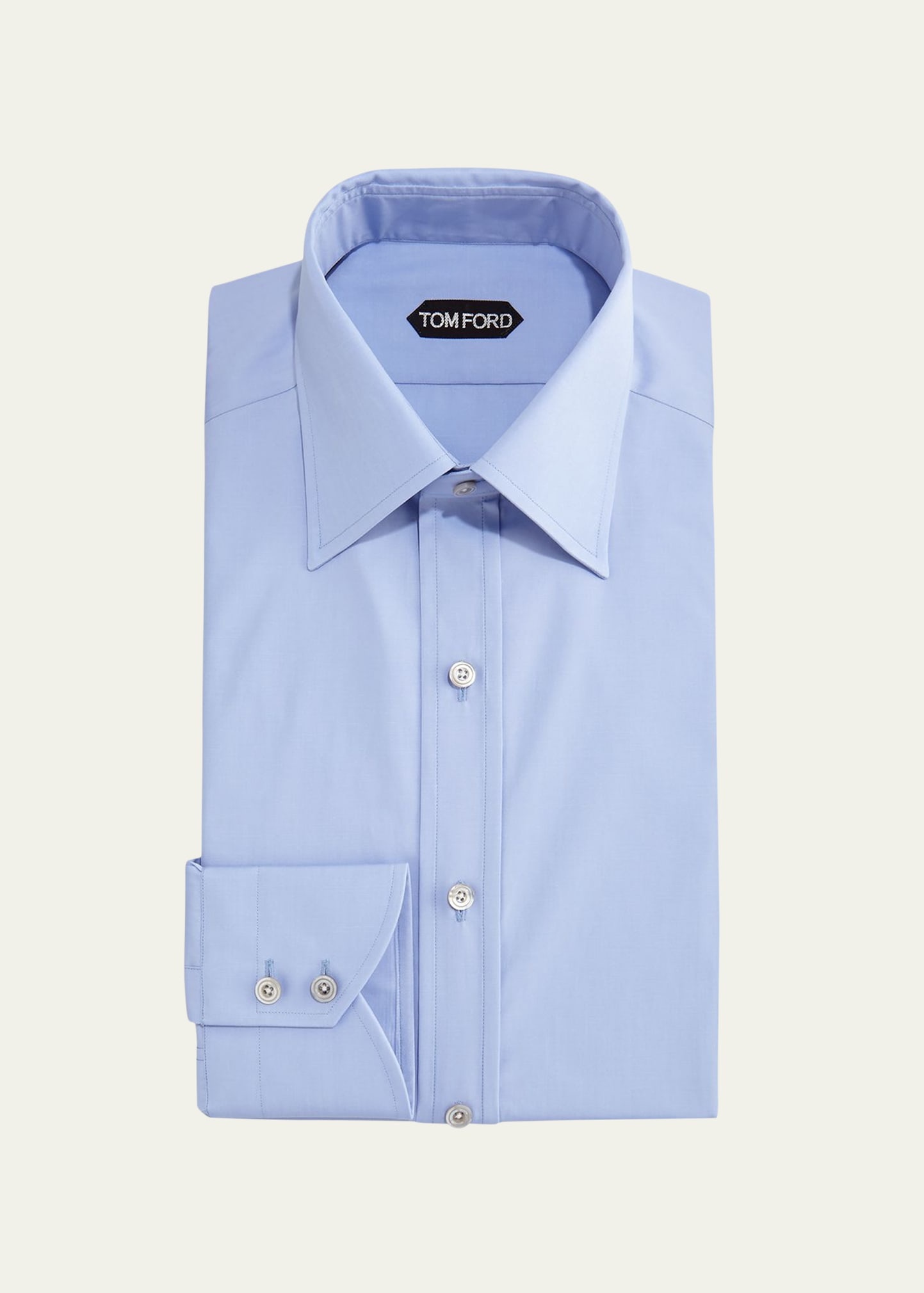 Slim-Fit Classic Dress Shirt, Blue - 1