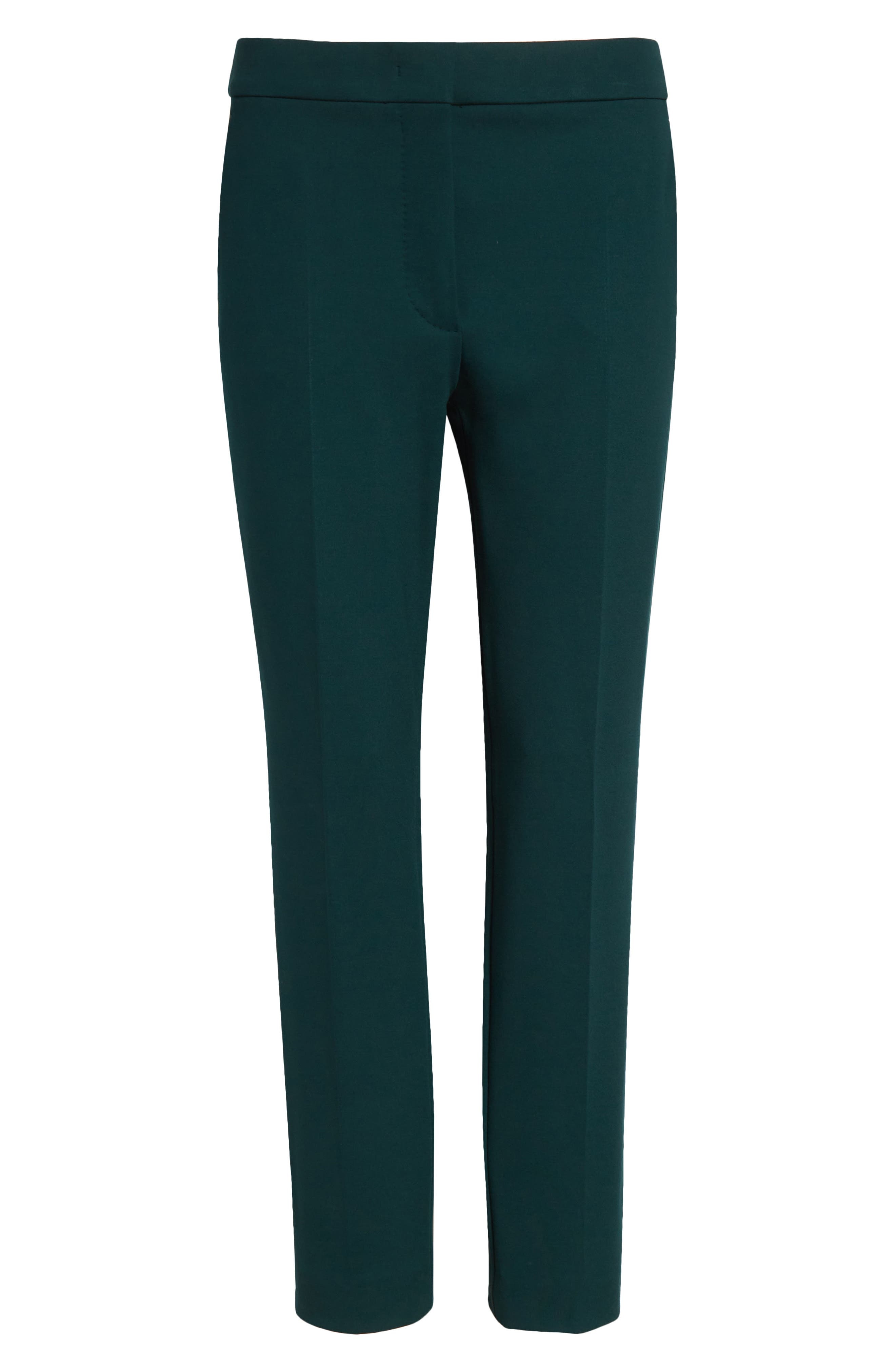 Max Mara Pegno Slim Fit Jersey Ankle Pants in Dark Green at Nordstrom - 6